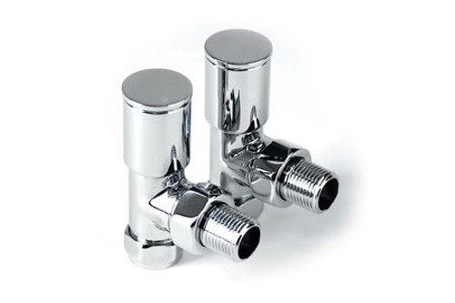 Plumbright Pair Of Angled Decorative Radiator Valves 15Mm