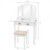Simple Vanity Set with Tri-Folding Mirror Drawers and Storage Shelf-White Simple Vanity Set with Tri-Folding Mirror Drawers and Storage Shelf-White