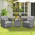 3 Pieces Outdoor Wicker Conversation Set with Tempered Glass Tabletop-Gray - Color: Gray 3 Pieces Outdoor Wicker Conversation Set with Tempered Glass Tabletop-Gray - Color: Gray