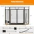 3-Panel Folding Wrought Iron Fireplace Screen with Doors and 4 Pieces Tools Set-Black - Color: Black