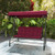 3 Seat Outdoor Porch Swing with Adjustable Canopy-Wine - Color: Wine