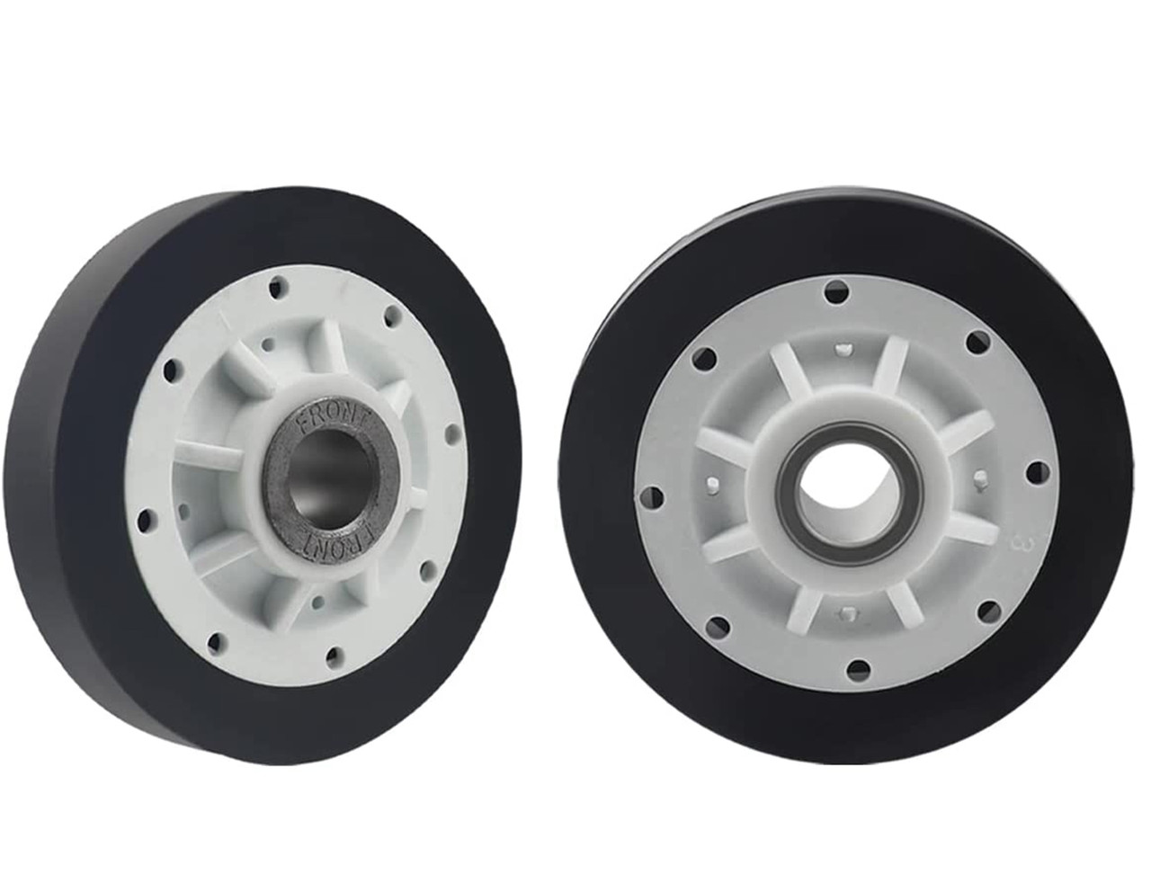thumbnail image 2 of HQRP Dryer Drum Support Roller Kit For Maytag Dryers - Replaces WP3406107 (2 Rollers, 4 Clips, 2 Push Nuts) 2 of 4