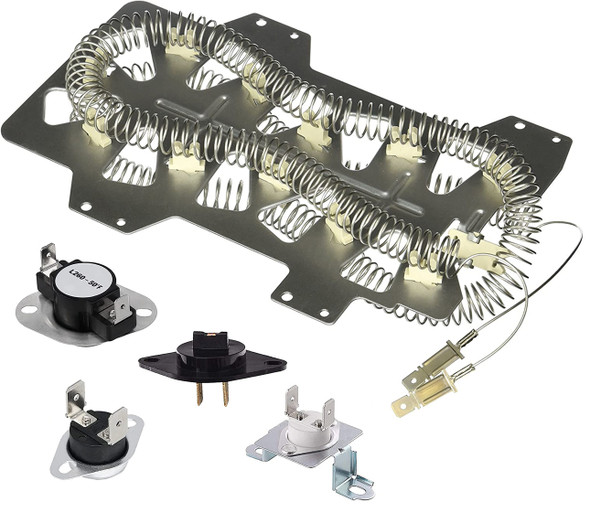 DVE45R6100W/A3-00 Samsung Dryer Heater Element Fuse Thermostat Thermistor Kit