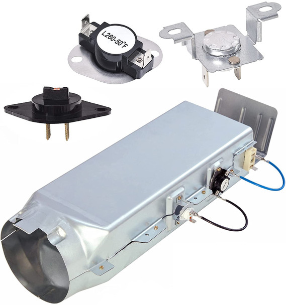 Samsung DVE45R6100W/A3 Dryer Heating Element Assembly with Fuses and Thermistor