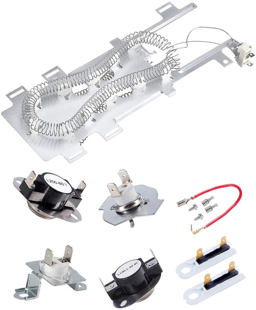 Whirlpool WED9400SB1 Dryer Heating Element Thermostats and Fuses