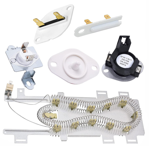 Whirlpool WED90HEFW0 Dryer Element Fuses Thermistor Kit