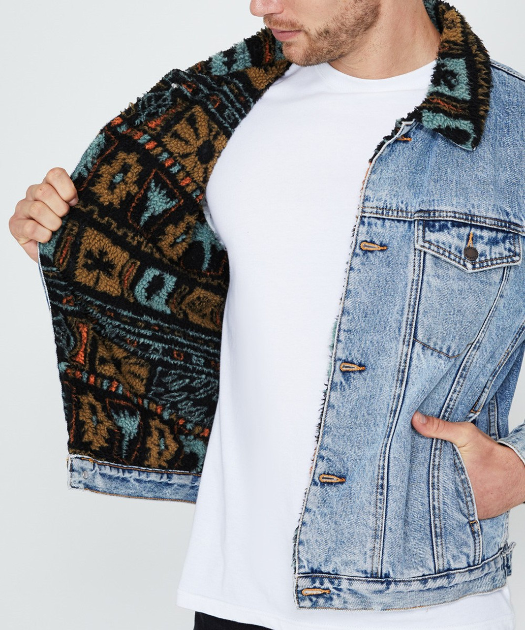 rollas denim sherpa