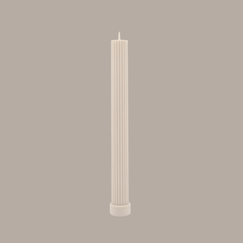 BLACK BLAZE - Column Pillar Candle -  White