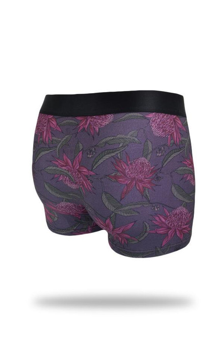 Peggy And Finn Teal Blooms Bamboo Underwear In Blue