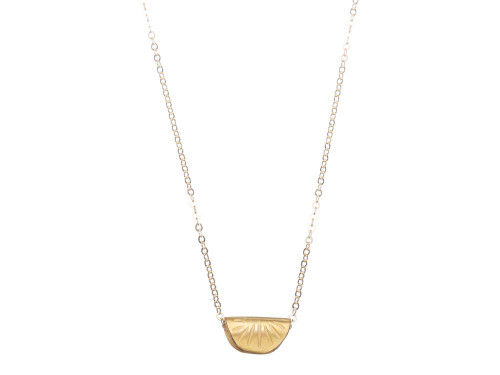 SHABANA JACOBSON - Folded Sun Disk Necklace - Gold