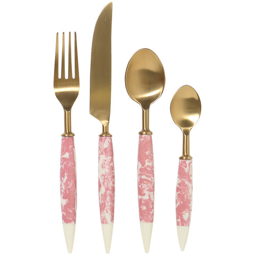 KIP & CO - Pink Marble Cutlery Set Of 8