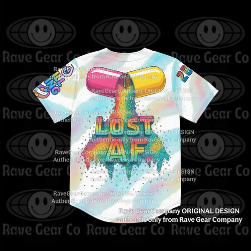 LOST AF Capsule Baseball Jersey – Psychedelic Festival Shirt, Rave Jersey, Still Vibing Club Fit, Trippy EDM Outfit image 1