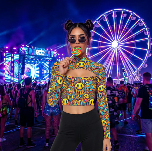 Melt With Me Festival Cutout Tight Crop Top
