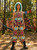 Rainbow Sacred Heart Eye wide leg jumpsuit lifestyle photo in forest
