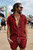 Psychedelic Mushroom Hawaiian Shirt and Shorts Set worn in crowd at festival main stage