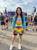 Crank Daddy Cartoon DJ Lightweight Festival Hockey Jersey worn by model, front view at festival
