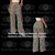 Rainbow pop-art checkerboard straight-leg pants front and back view