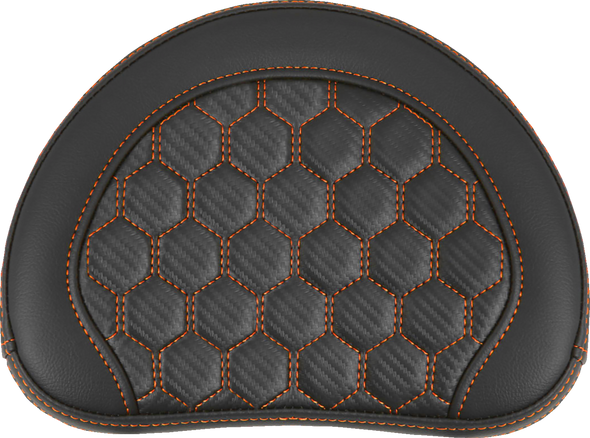 Roadsofa Sissy Bar Pad - Honeycomb - Orange Stitching 051349Ora