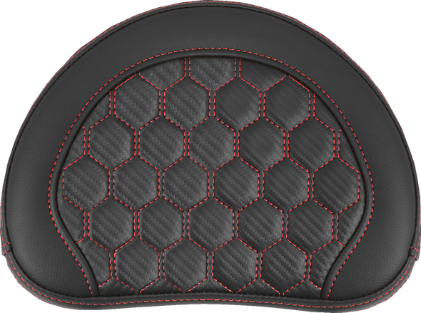 Roadsofa Sissy Bar Pad - Honeycomb - Red Stitching 051349Red
