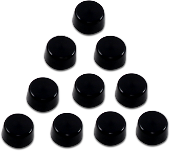 Drag Specialties Bolt Covers - Hex - Side Cut - 7/16" - Black - 10 Pack