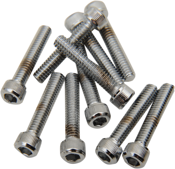 Drag Specialties Bolts - Socket-Head - Replacement - Knurled/Coarse Thread - #8-32 X 7/8" - 10 Pack