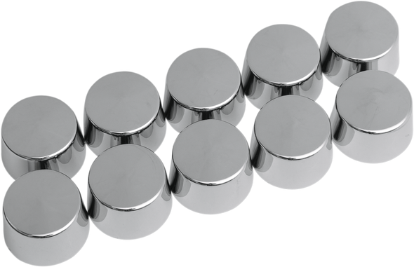 Drag Specialties Bolt Covers - Hex - Shouldered - 5/16" - Chrome - 10 Pack