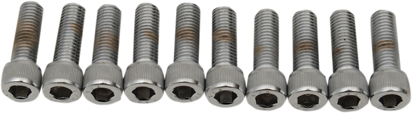 Drag Specialties Bolts - Socket-Head/Replacement - Knurled/Fine Thread - 1/4"-28 X 7/8" - 10 Pack