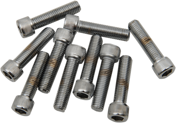 Drag Specialties Bolts - Socket-Head/Replacement - Knurled/Fine Thread - 5/16"-24 X 1-1/4" - 10 Pack