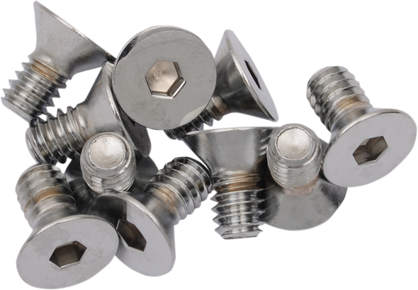Drag Specialties Bolts - Flat-Head - Chrome - 1/4"-20 X 1/2"