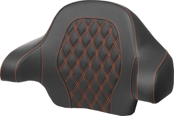 Tour-Pak Backrest Pad - Lattice Stitch - Orange Stitch - Fl '14-'24 814-07-15003