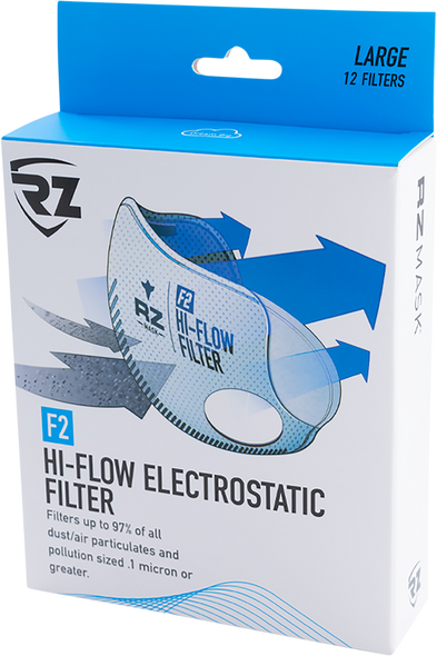 Rz Mask F2 Mask Filter - High Flow - 12 Pack - Large Fl-D76:25639