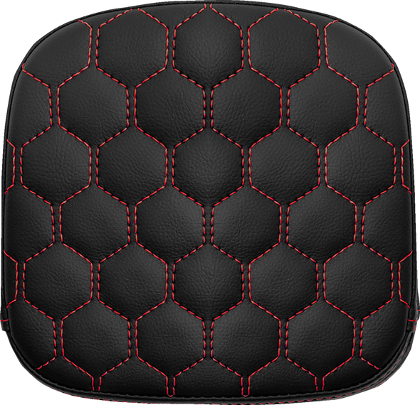 Sissy Bar Pad - Honeycomb - Red Stitching 040749Red