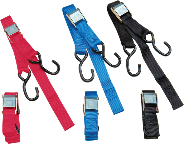 Parts Unlimited Heavy-Duty Cam Buckle Tie-Downs - 1-1/2" X 6' - Blue