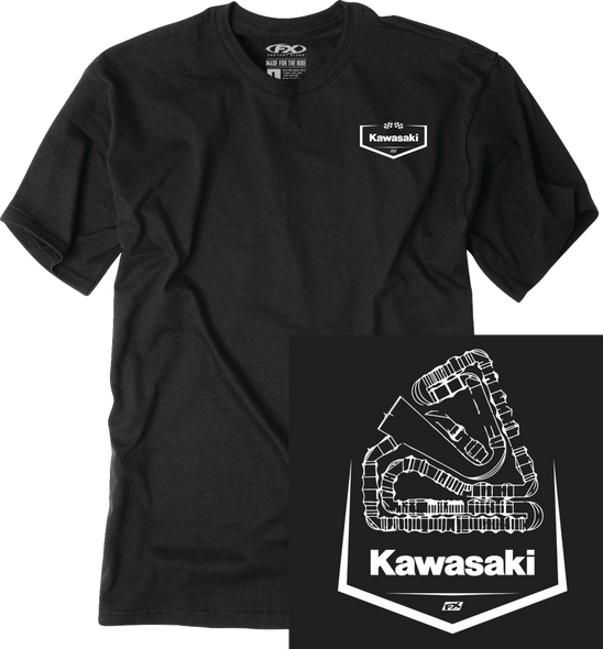 Kawasaki Track T-Shirt - Black - Xl 28-87106