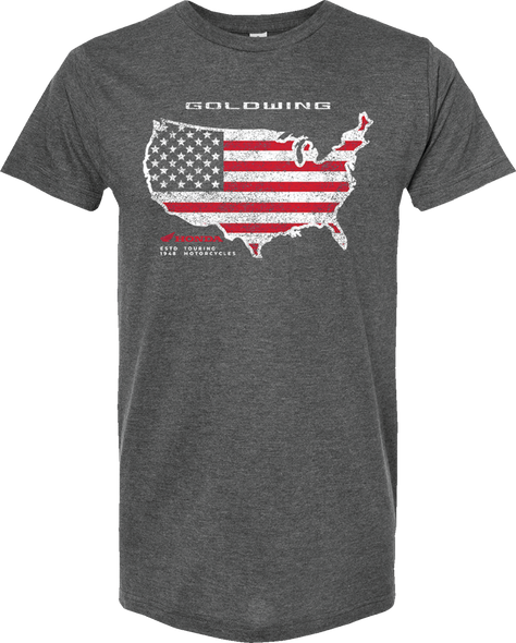Honda Apparel America Outline T-Shirt - Heather Charcoal - Medium Np23S-M2293-M