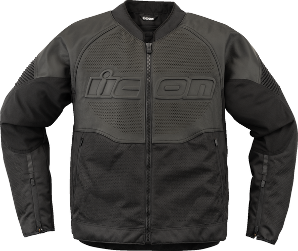 Icon Overlord3 Leather Jacket - Black - Small