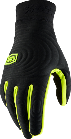100% Brisker Xtreme Gloves - Black/Fluo Yellow - Small 10030-00001