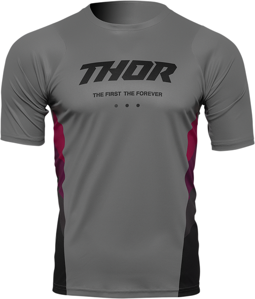 Thor Assist React Short-Sleeve Jersey - Gray/Purple - Large