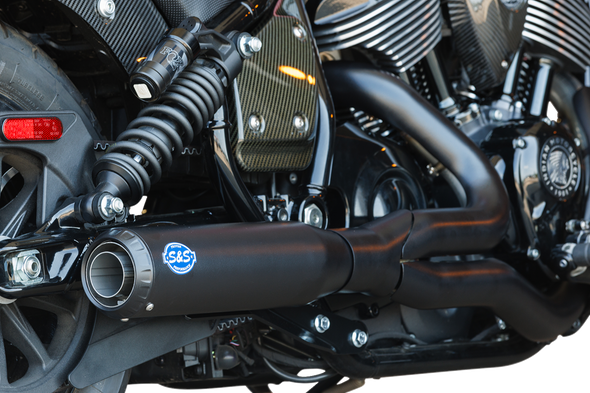 2-Into-1 Qualifier Exhaust System - Guardian Black - Race Only - Indian Chief 550-1118