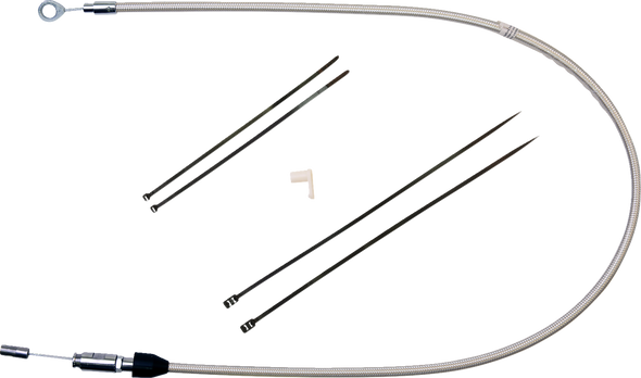 Polished Stainless Quick Connect Upper Clutch Cable 523401He