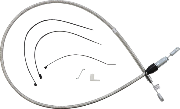 Magnum Shielding Polished Stainless Quick Connect Upper Clutch Cable 523411He