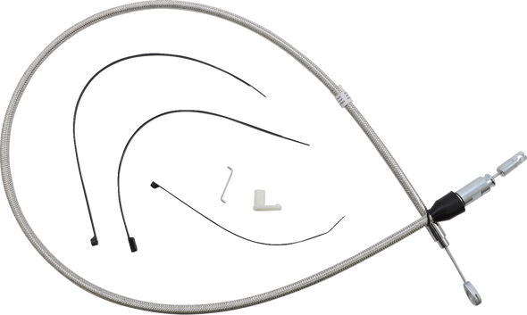 Magnum Shielding Polished Stainless Quick Connect Upper Clutch Cable 523412He
