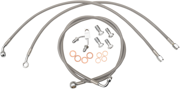 La Choppers Brake Lines - 12" - 14" Ape Hanger Handlebars - Stainless Steel La-8122B13