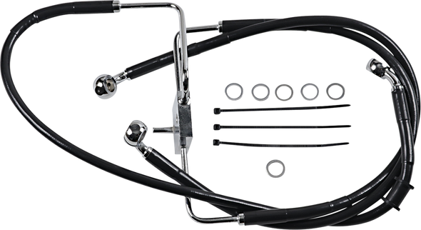 Drag Specialties Brake Line - +8" - Black - Xl