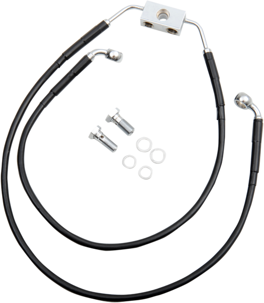 Drag Specialties Brake Line - Front - Black - +6"- Fxdwg '12-'17