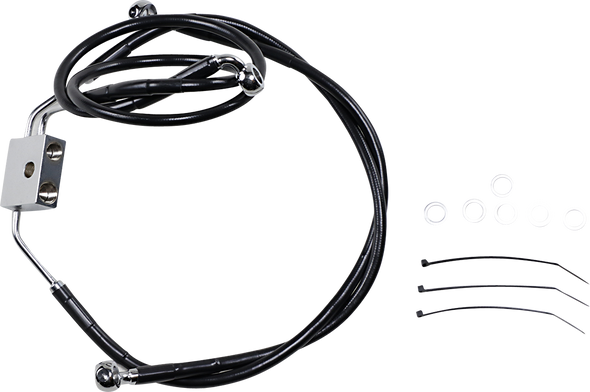 Drag Specialties Brake Line - Front - Black - +10" - Fxdf '12-'17