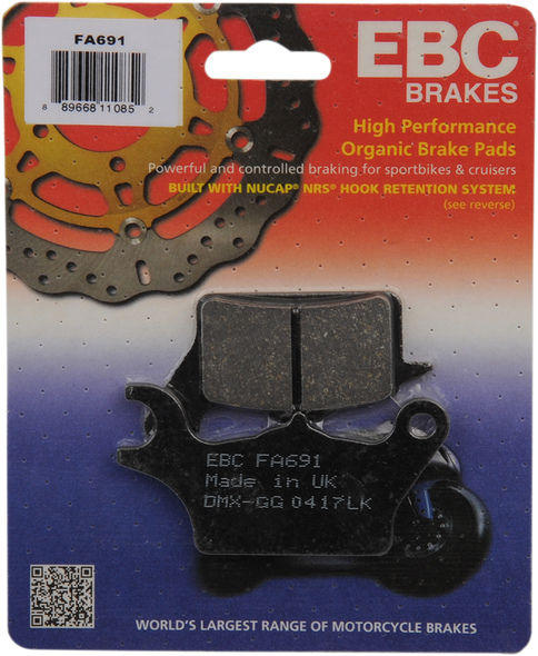 Ebc Organic Brake Pads Fa691