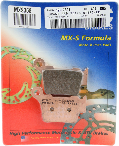 Ebc Mxs Brake Pads Mxs368