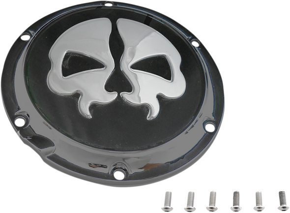 Drag Specialties Split Skull Derby Cover - Black