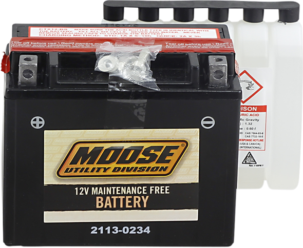 Moose Utility Agm Battery - Ytx12-Bs Mtx12-Bs